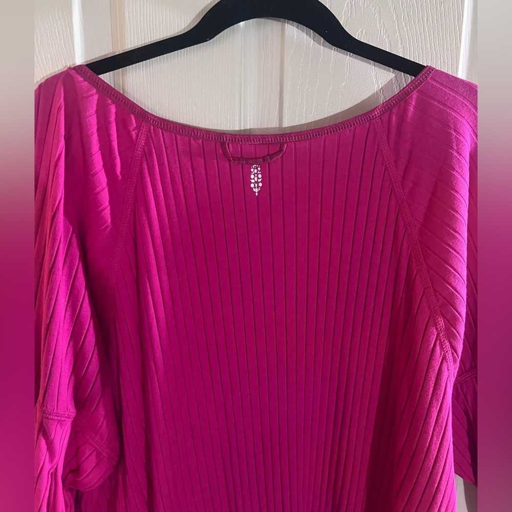 Free People Movement pink Lg Bella layer long sleeve ribbed tee. NWOT - Picture 6 of 9